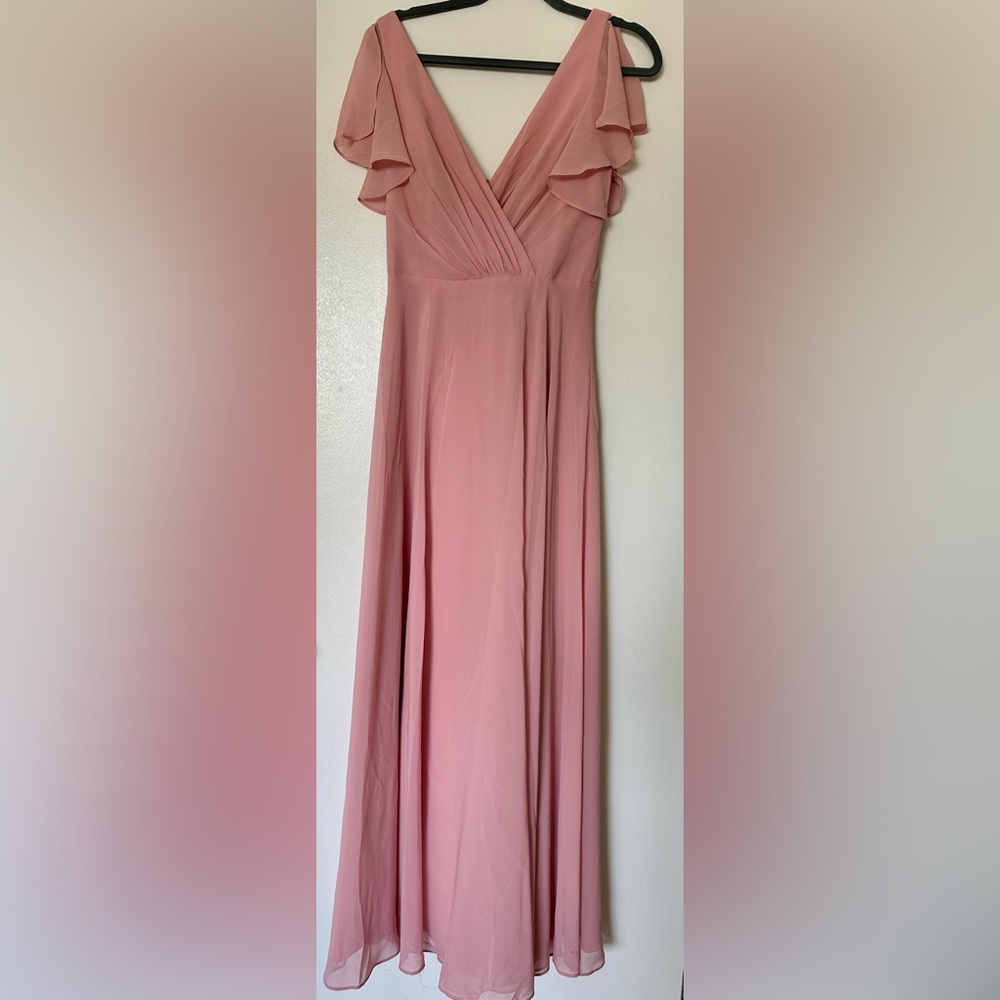 Floor Length Celebrate David’s Bridal Studio Dress in Ballet Pink, Size 4